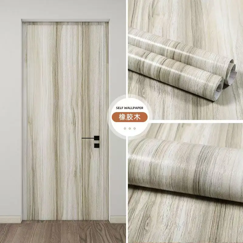 PVC Waterproof Self Adhesive Wallpaper Wall in Rolls Furniture Cabinets Vinyl Decorative Film Wood Grain Stickers For Home Decor