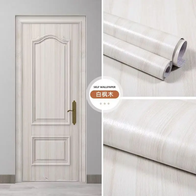 PVC Waterproof Self Adhesive Wallpaper Wall in Rolls Furniture Cabinets Vinyl Decorative Film Wood Grain Stickers For Home Decor