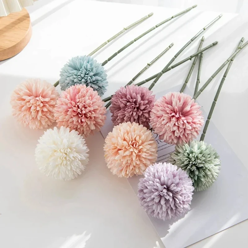 3/5PCS Silk Hydrangea Pompon Home Decor Scrapbooking Wedding Festival Wreath Bridal Accessories Clearance Artificial Flowers Diy