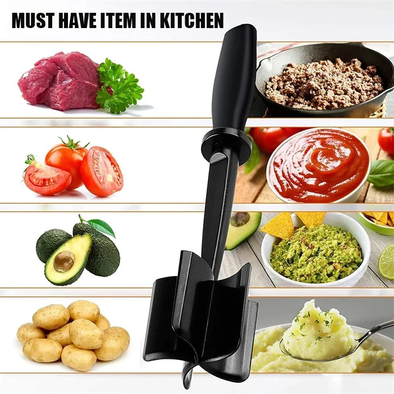 New Household Kitchen Meat Chopper Handheld Meat Grinder Mixing, Grinding and Pounding Spatula Meat Mashing Machine Kitchen Tool