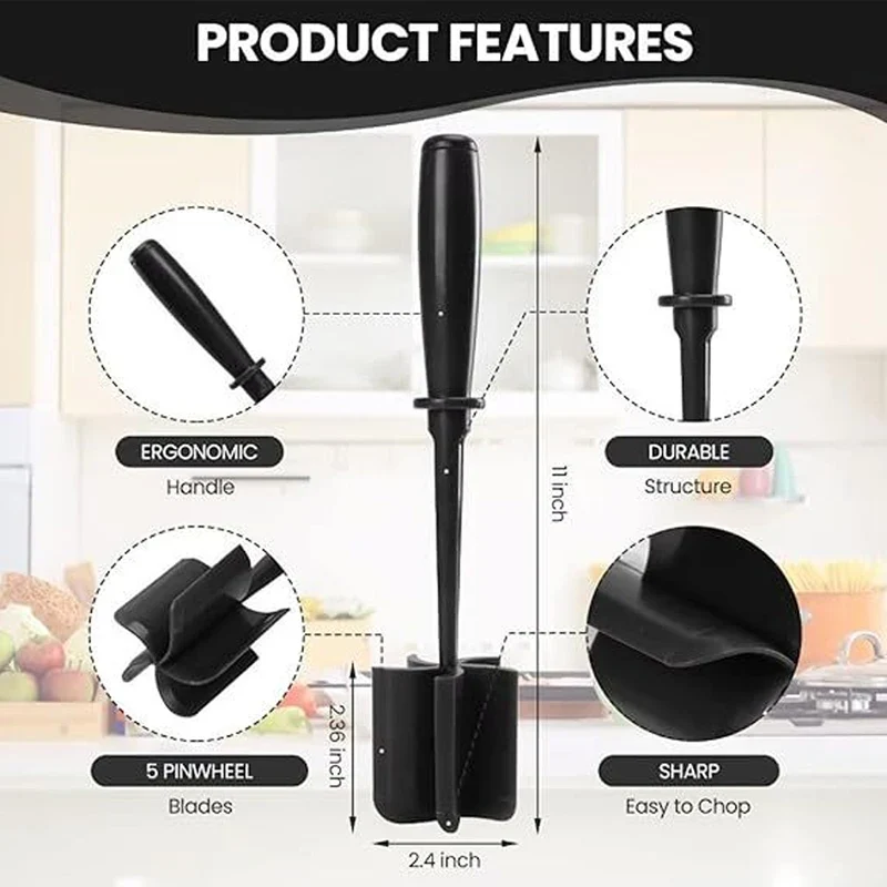 New Household Kitchen Meat Chopper Handheld Meat Grinder Mixing, Grinding and Pounding Spatula Meat Mashing Machine Kitchen Tool