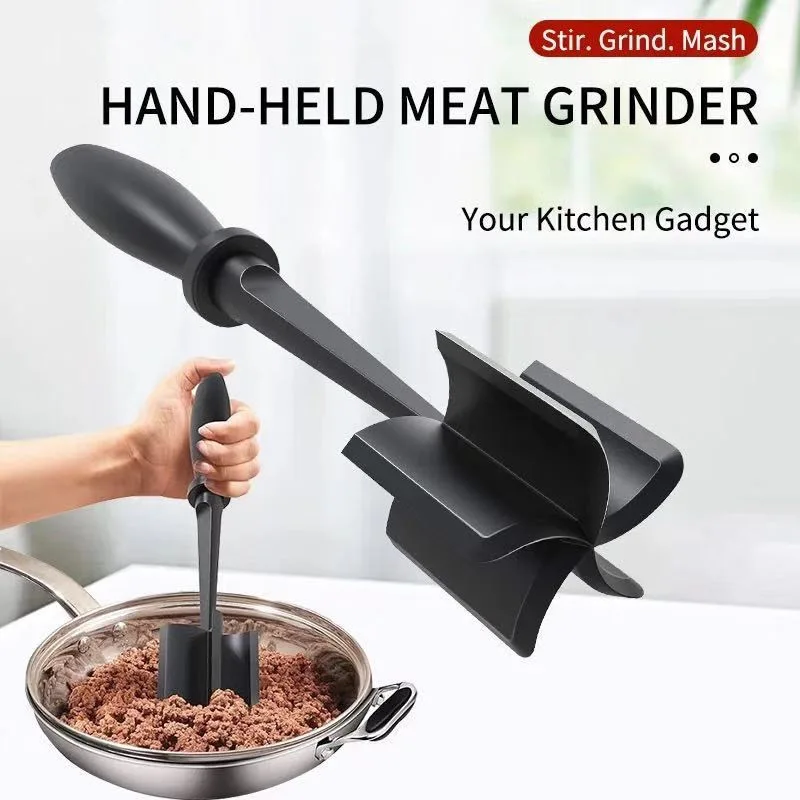 New Household Kitchen Meat Chopper Handheld Meat Grinder Mixing, Grinding and Pounding Spatula Meat Mashing Machine Kitchen Tool