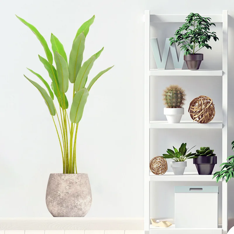 16 Styles Large Tropical Green Plants Wall Stickers Palm Leaves PVC Living Room Art Vinyl Poster Wallpaper Home Decoration Mural