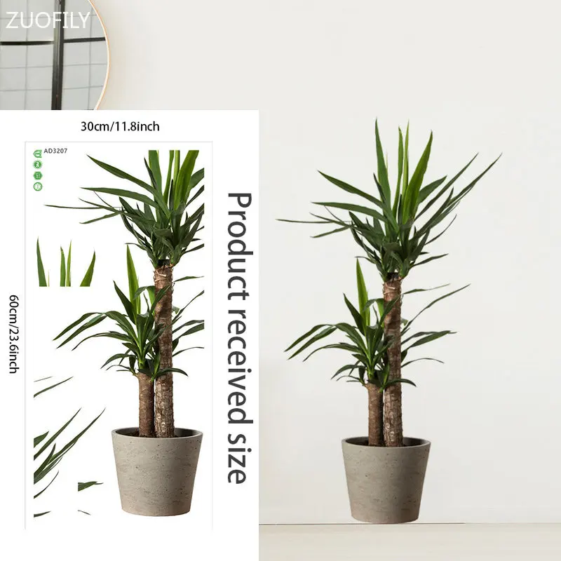 16 Styles Large Tropical Green Plants Wall Stickers Palm Leaves PVC Living Room Art Vinyl Poster Wallpaper Home Decoration Mural
