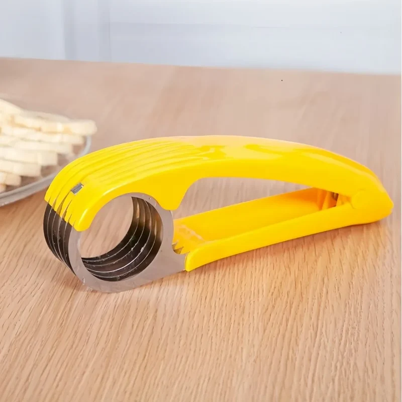 Banana Slicer Curved Handle Stainless Steel Blade Kitchen Knife for Cutting Fruits Vegetables Sausage Cutting Machine Chopper