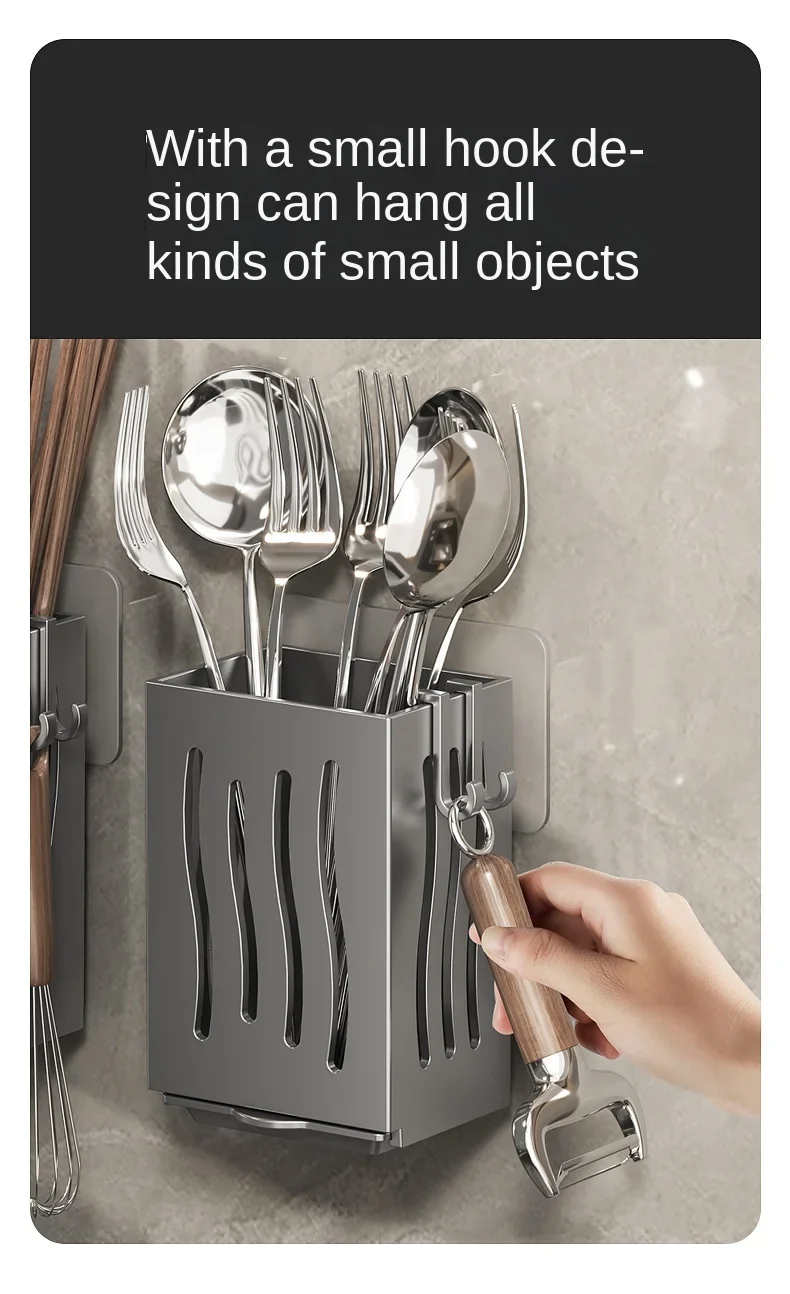 1Pc Cutlery Holder Kitchen Tableware Drainer Spoon Fork Chopsticks Storage Basket Rack Multifunctional Kitchen Tableware Organiz