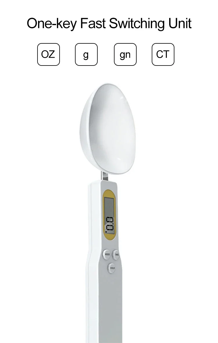 Weighing Spoon Scale Home Kitchen Tools Electronic Measuring Coffee Food Flour Powder Baking LCD Digital Measurement Adjustable