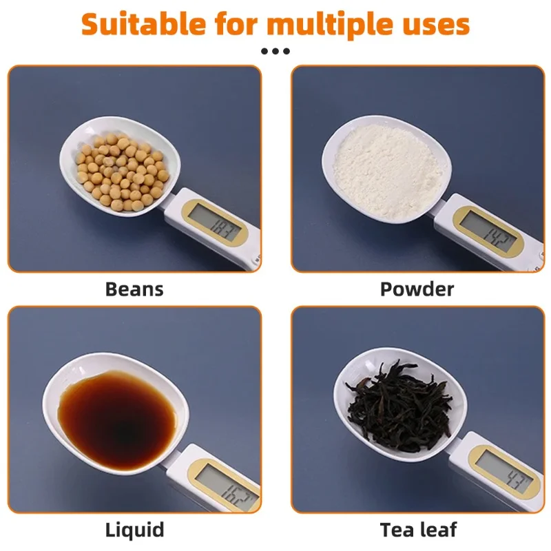 Weighing Spoon Scale Home Kitchen Tools Electronic Measuring Coffee Food Flour Powder Baking LCD Digital Measurement Adjustable