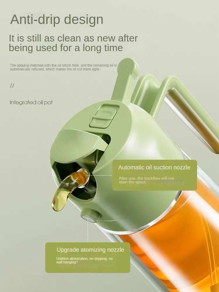 Oil Sprayer Kitchen Spray Oil Polisher 2in1 500ml Plastic Oil Sprayer Bottle Spray Dispenser Cruet BBQ Kitchen Baking Roasting
