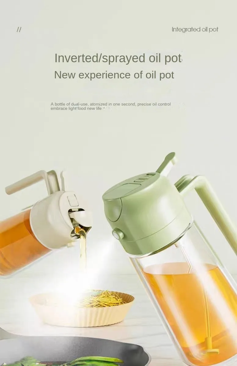 Oil Sprayer Kitchen Spray Oil Polisher 2in1 500ml Plastic Oil Sprayer Bottle Spray Dispenser Cruet BBQ Kitchen Baking Roasting