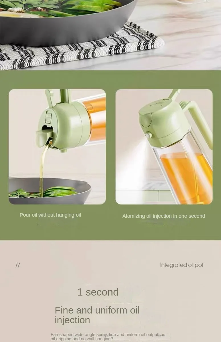 Oil Sprayer Kitchen Spray Oil Polisher 2in1 500ml Plastic Oil Sprayer Bottle Spray Dispenser Cruet BBQ Kitchen Baking Roasting