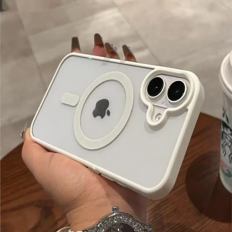 for Magsafe Transparent Case For iPhone 17 16 15 14 13 12 11 Pro Max 16 Plus Air Magnetic Wireless Charge Bumper Cover Cases