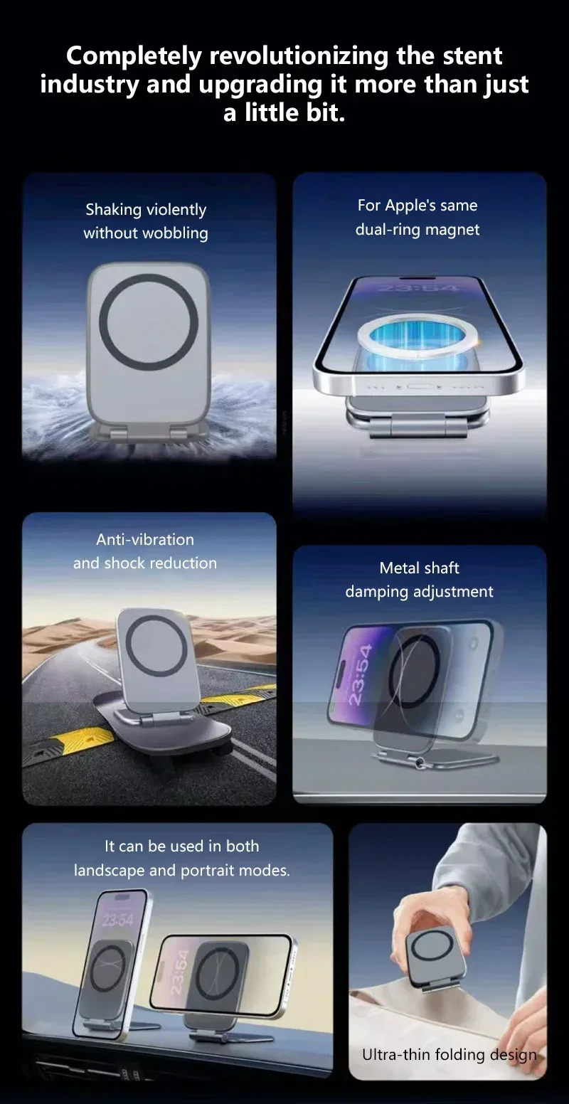 Magnetic Phone Holder for Car Mount with Dual Side Strong Magnets Ultrathin Adjustable Cell Phone Holder Accessories For Phone