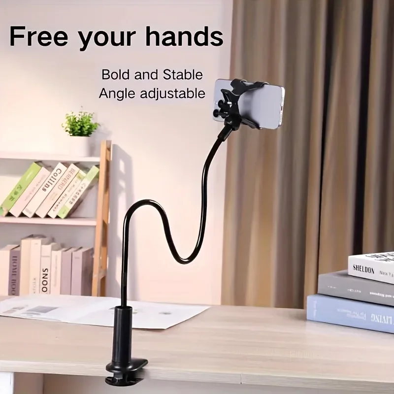 360Rotating Phone Holder Adjustable Long Arm Bed Desk Mount Cellphone Stand 10in Multifunctional Lazy Bracket Strong Grip