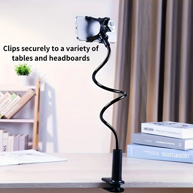 360Rotating Phone Holder Adjustable Long Arm Bed Desk Mount Cellphone Stand 10in Multifunctional Lazy Bracket Strong Grip