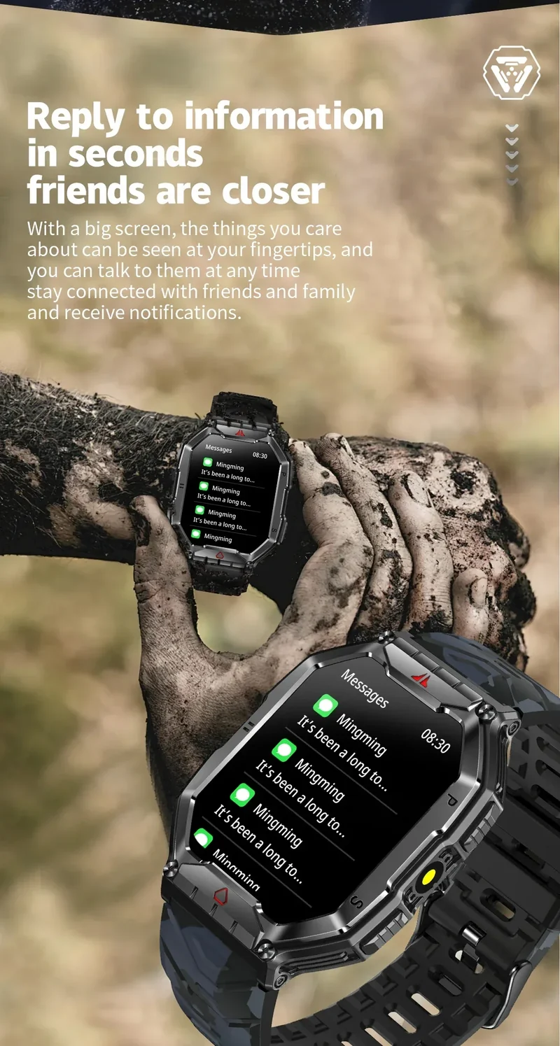 2025 New Men's Smart Watch 360 * 360 HD Touch Screen Sports Waterproof Smartwatch Health Monitoring Bluetooth Call Smart Watches