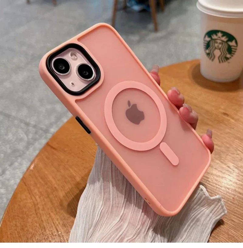 Luxury Wireless Charge Magsafe Transparent Phone Case For iPhone 11 12 13 14 15 16 Pro Max Plus Magnetic Matte Bumper Cover