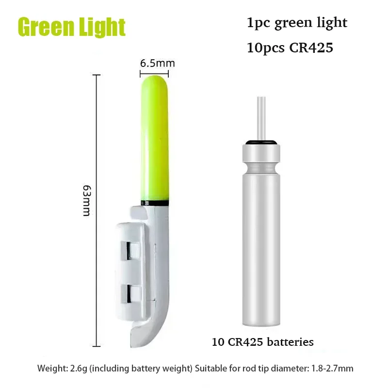 1PC Night Fishing Electronic Rod LED Light Stick Luminous Glow Waterproof Rock Fishing Float Tackle Accessories CR425 Battery