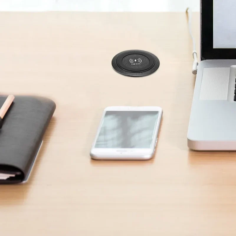 Fast Wireless Charger Pop-up Desktop Embedded Fast Wireless Charger With USB Port 30W Universal For Iphone Xiaomi Smartphone