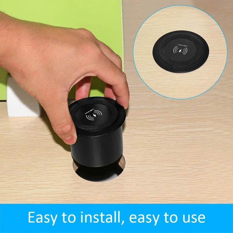Fast Wireless Charger Pop-up Desktop Embedded Fast Wireless Charger With USB Port 30W Universal For Iphone Xiaomi Smartphone