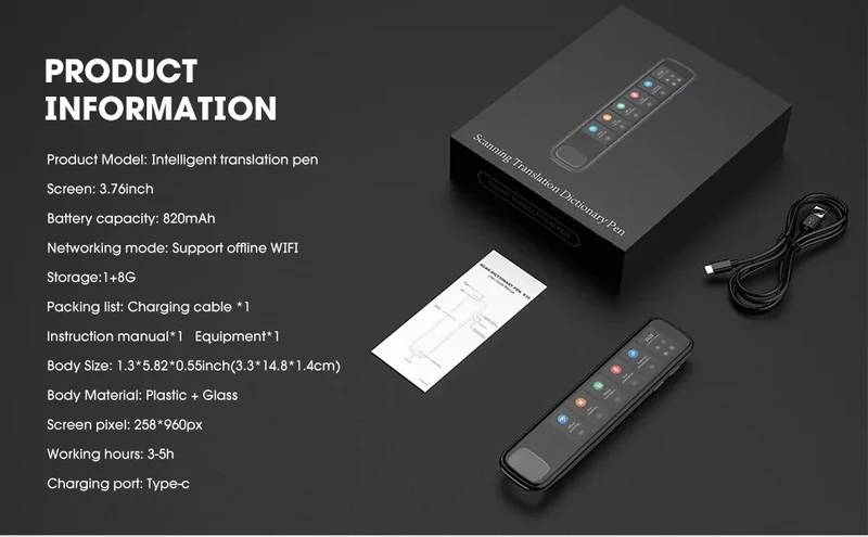 X10 Point Reading Translation Pen 3.76 Inches 142 Language Electronic Voice Scanning Pen Mutual Translation Dictionary Pen