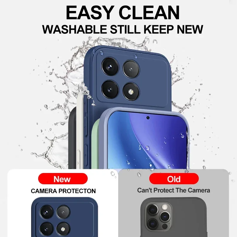 Poco X6 Pro Case Liquid Silicone Phone Case For Xiaomi Poco X6 Pro Poco X 6 X6Pro Pocox6 Pro 5G Shockproof Soft Cover