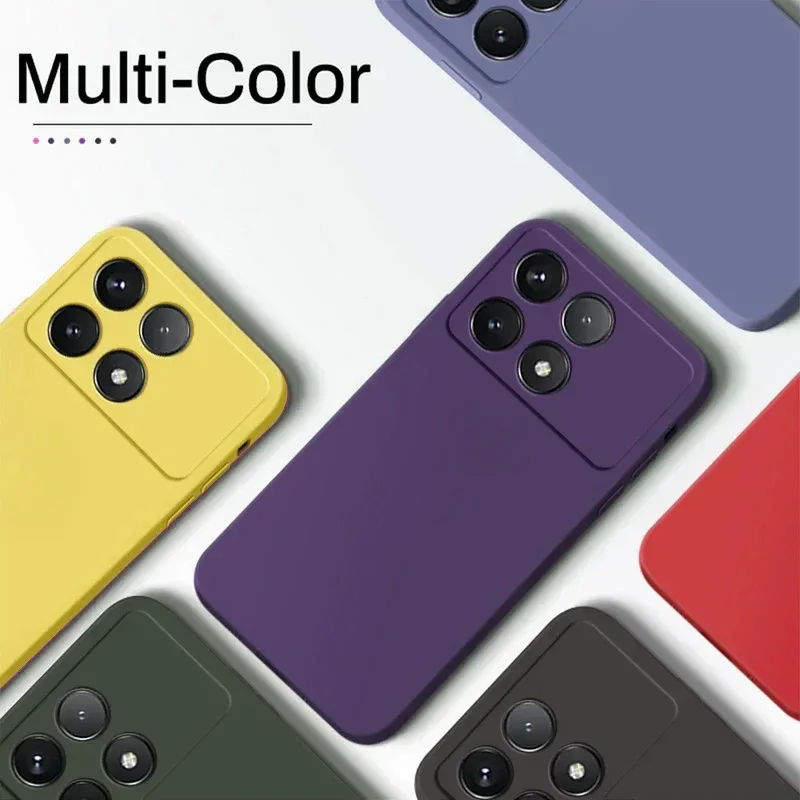 Poco X6 Pro Case Liquid Silicone Phone Case For Xiaomi Poco X6 Pro Poco X 6 X6Pro Pocox6 Pro 5G Shockproof Soft Cover