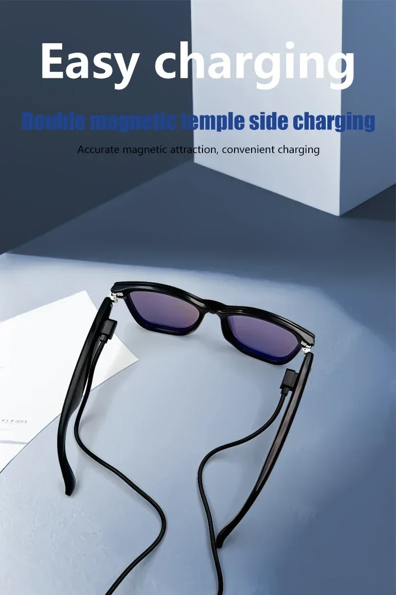 CLLOIO Bluetooth Smart Prescription Glasses Magnet Clip On Polarized Myopia Eyewear Anti Blue Light Progressive Reading Glasses