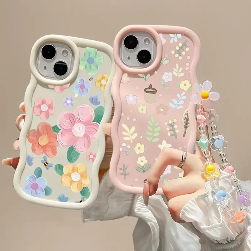 INS Flower Chain Phone Case For Huawei P40 Lite Nova 3i Y70 Honor 90 Lite X8 X6 X9A X7A X8A X7B X8B X9B Soft Silicone Cover