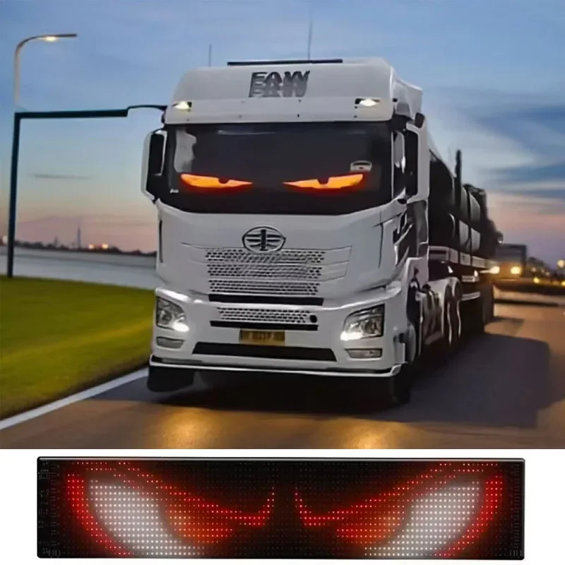 LED Scrolling Advertising Display RGB USB App Bluetooth DIY Devil Eye Overlength Matrix Pixel Panel Pattern Animation Display