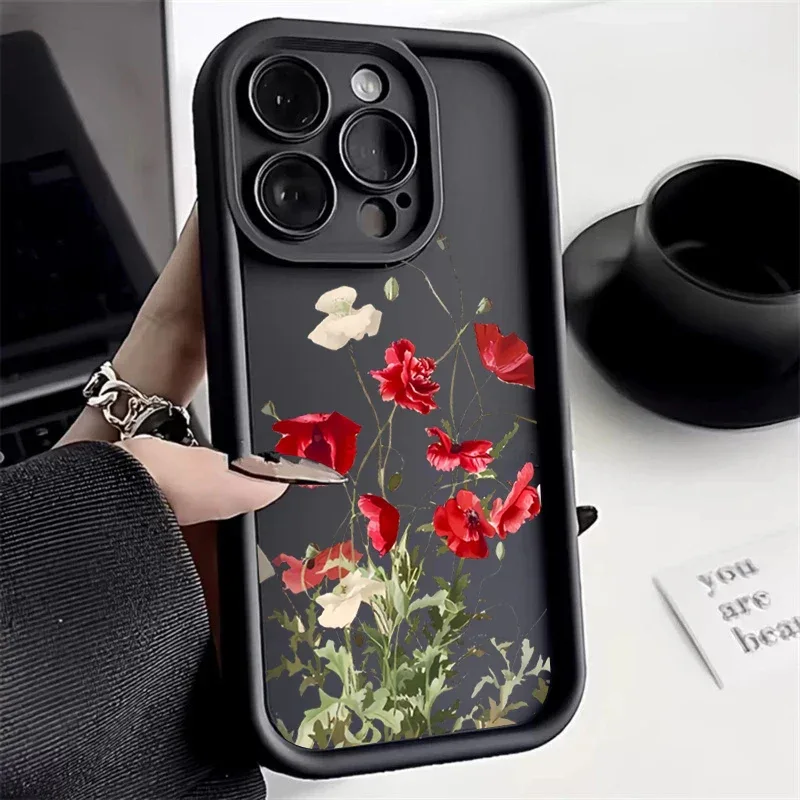 Vintage Flower Phone Case for Samsung A54 5g Case S23 A34 A53 5g A14 A13 A32 A23 A33 A52 S21 FE S22 S23 S24 Ultra Cover