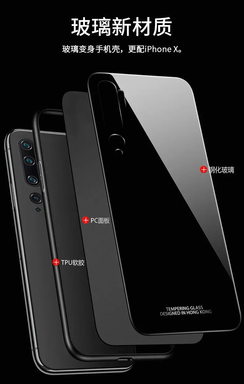 For Xiaomi Mi Note 10 Lite Case Tempered Glass Magnet Ring Holder Phone Case For Xiaomi Mi Note 10 Pro Hard Back Cover