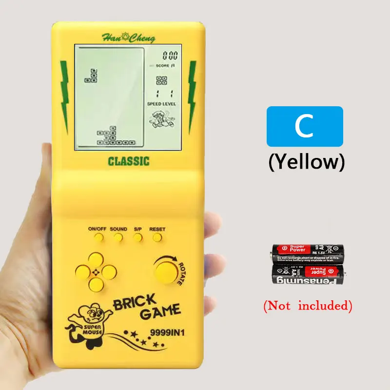 Classic Retro Handheld Game Players for Tetris Console Large Screen Children's Nostalgic Pocket Game Machine Kids Puzzle Toys