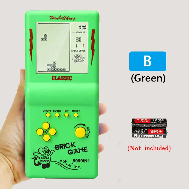 Classic Retro Handheld Game Players for Tetris Console Large Screen Children's Nostalgic Pocket Game Machine Kids Puzzle Toys