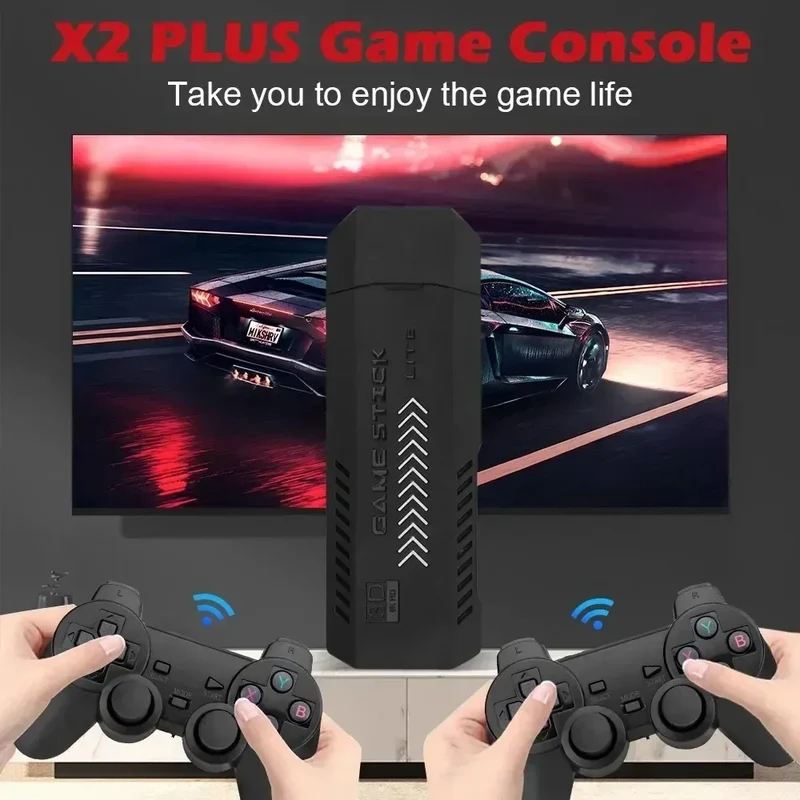 2026 New X2 Plus Game Stick 4K HD 2 4G Retro Video Game Console Wireless Controller TV Emulator PS1 N64 DC