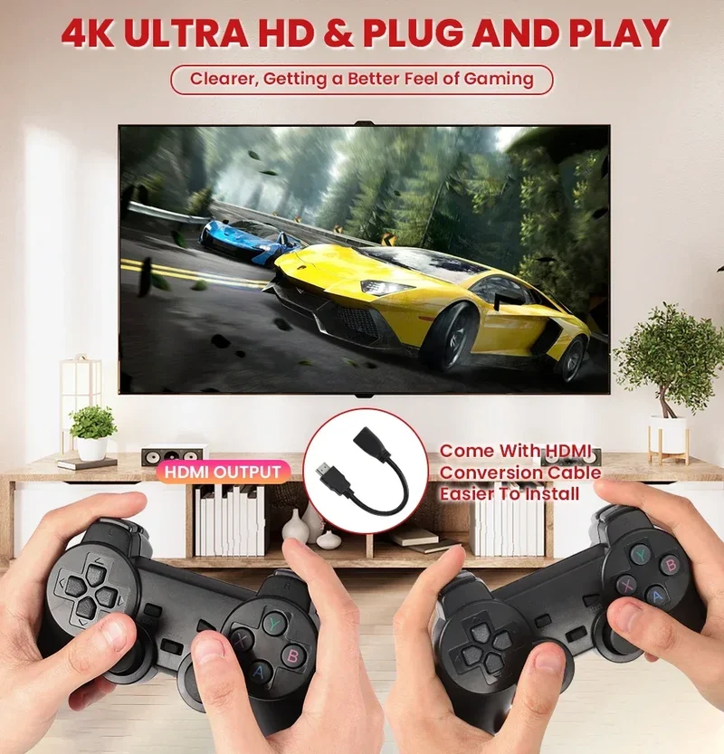 2026 New X2 Plus Game Stick 4K HD 2 4G Retro Video Game Console Wireless Controller TV Emulator PS1 N64 DC