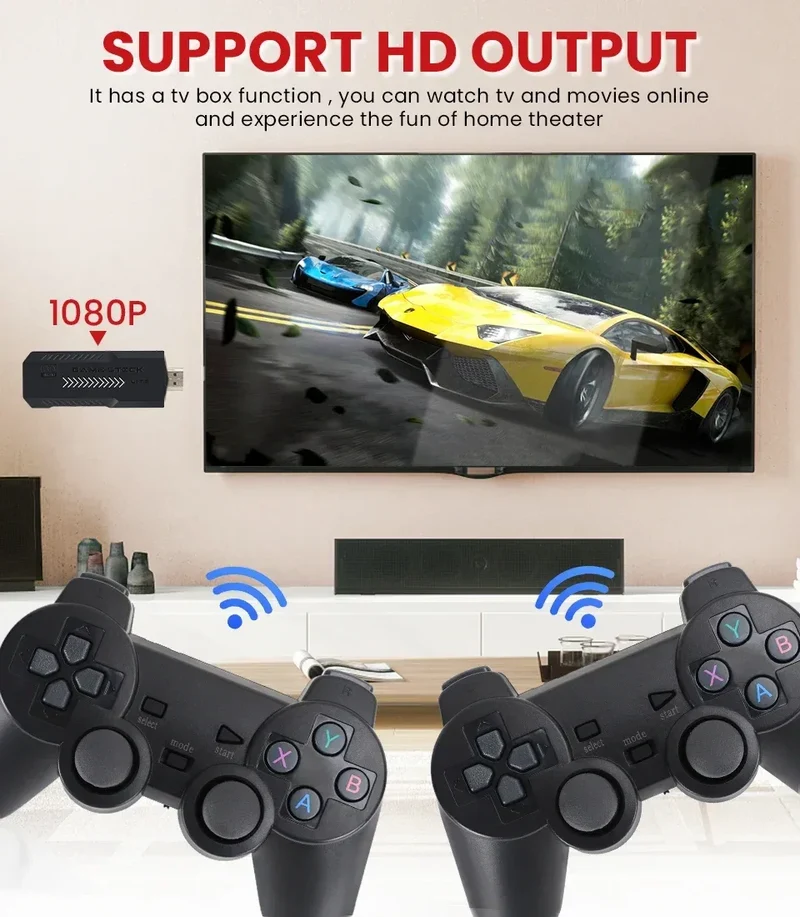 2026 New X2 Plus Game Stick 4K HD 2 4G Retro Video Game Console Wireless Controller TV Emulator PS1 N64 DC