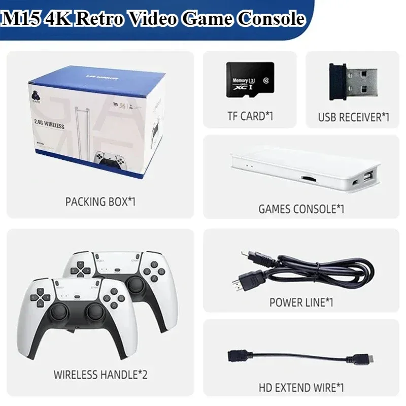 M15 Plus Game Stick Pro HD Output Retro Video Game Console Mini TV Handheld Classic Home Plug and Play Gaming Player