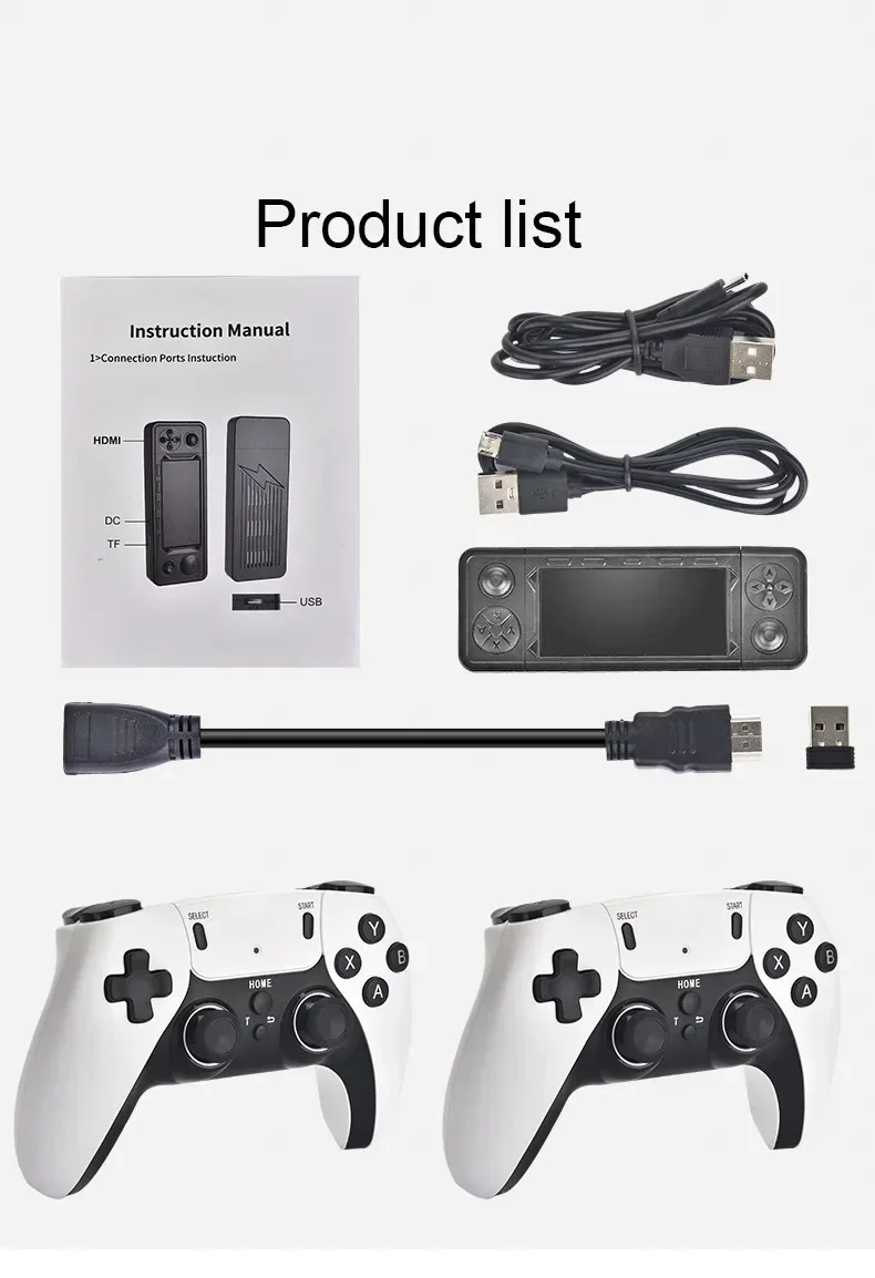 2025 X9 Pro Retro 4K 3D Game Stick TV HD Video Game Console 905X3 Chip 256G 42000 Games For PS1/PSP/SFC/N64 Dual 2.4G Controller