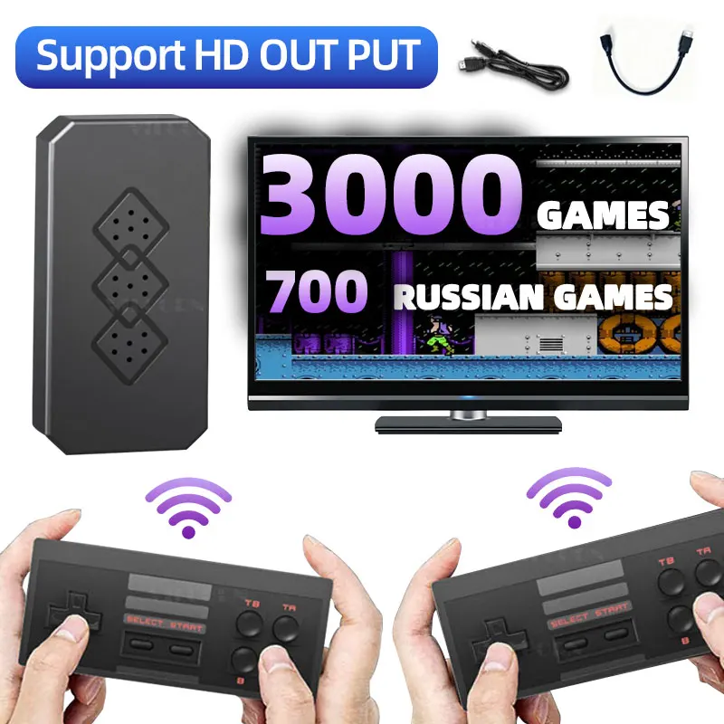 8 Bit Mini Game Console Game Stick AV Output Video Game Console 620 Games for NES/Dendy/Gameboy With Wireless Game Controller