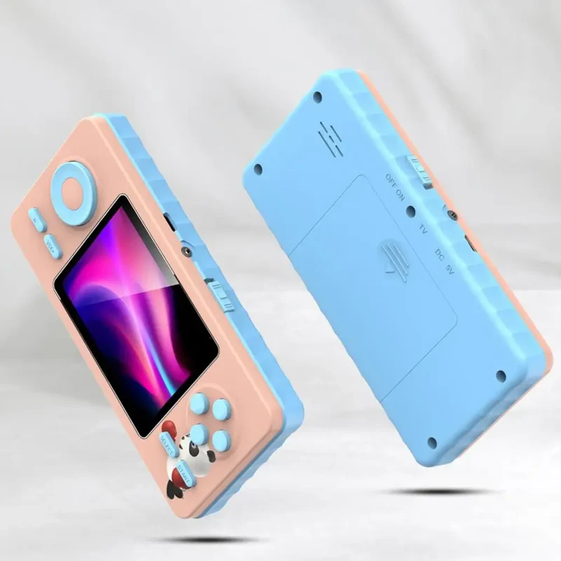 Mini Game Machine Funny Long Battery Life Macaron Color Large Screen Retro Video Game Console for Home