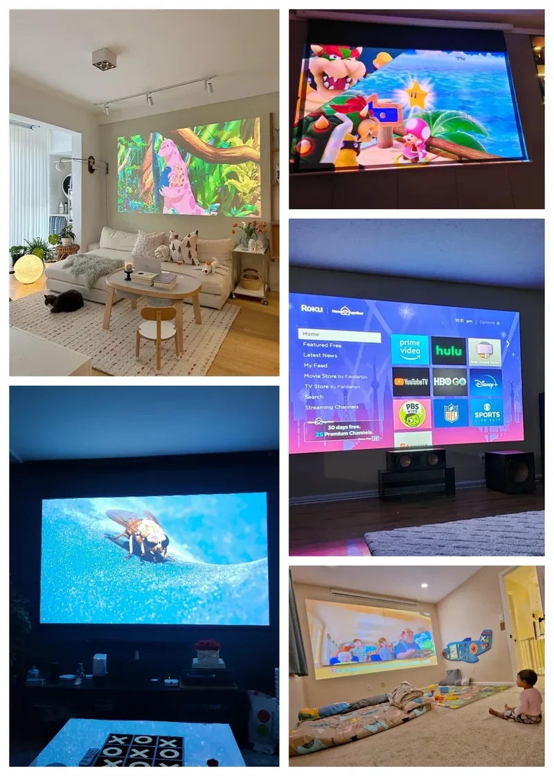 Smart 2K 4K Full HD 1080P Portable Projector Auto Focus Android WiFi Home Cinema Outdoor Game Video Beam Karaoke Projector