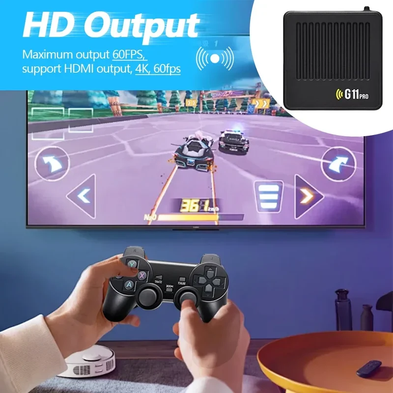 G11 Pro Video Game Box Built in 10000+ Retro Games Retro Game Box 4K HDMI-Compatible Output with 2.4G Wireless Dual Controllers