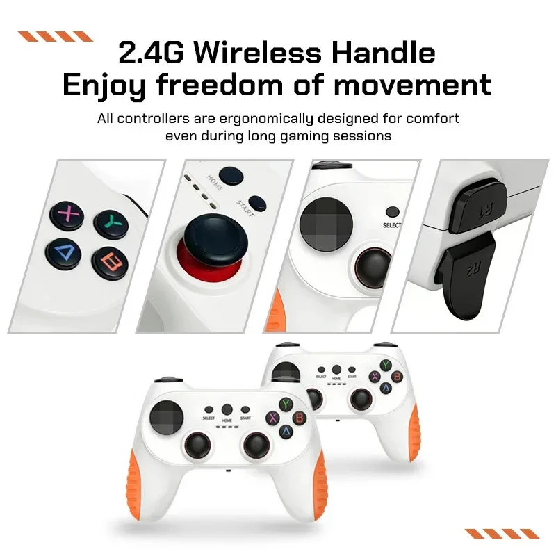 2026 New X10 PRO GameStick 128G 4K Video Game Console 3D Games Built-In 50K Games 40+ Emulators Retro Games Dual 2.4G Controller