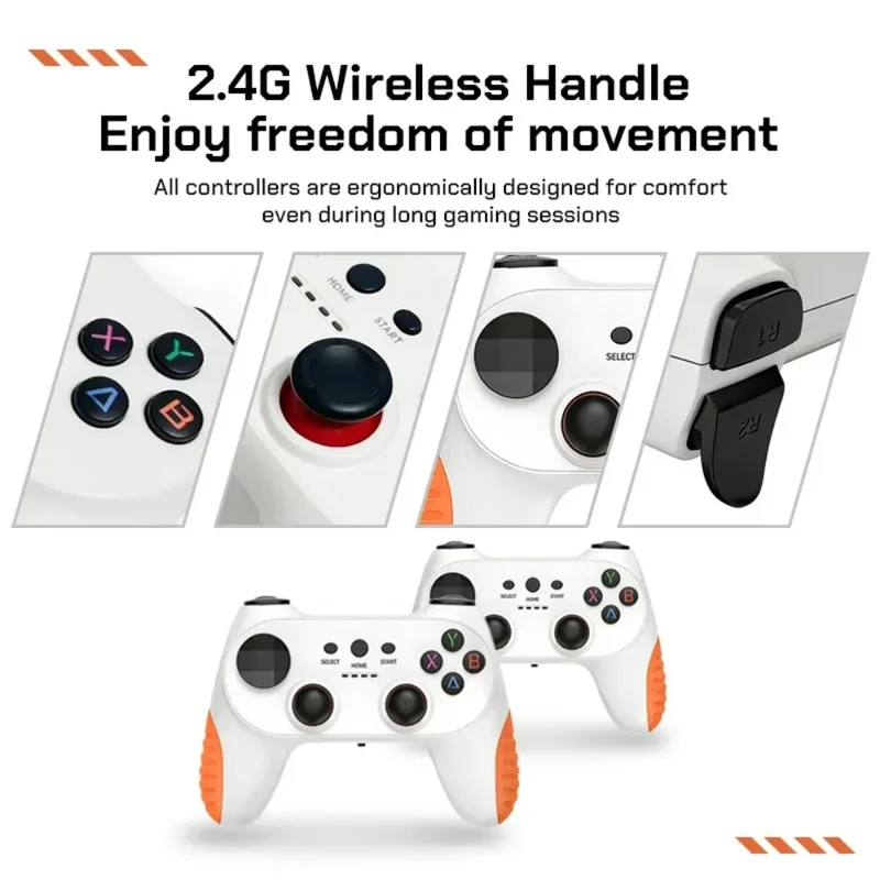 2026 New X10 PRO GameStick 128G 4K Video Game Console 3D Games Built-In 50K Games 40+ Emulators Retro Games Dual 2.4G Controller