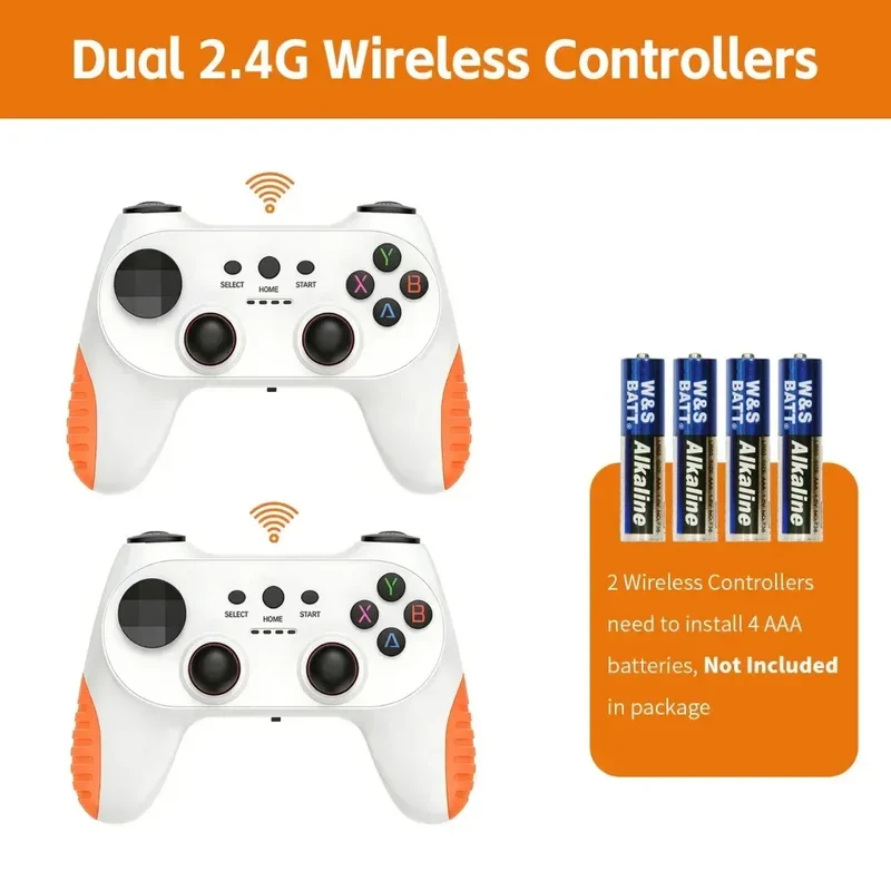 2026 New X10 PRO GameStick 128G 4K Video Game Console 3D Games Built-In 50K Games 40+ Emulators Retro Games Dual 2.4G Controller