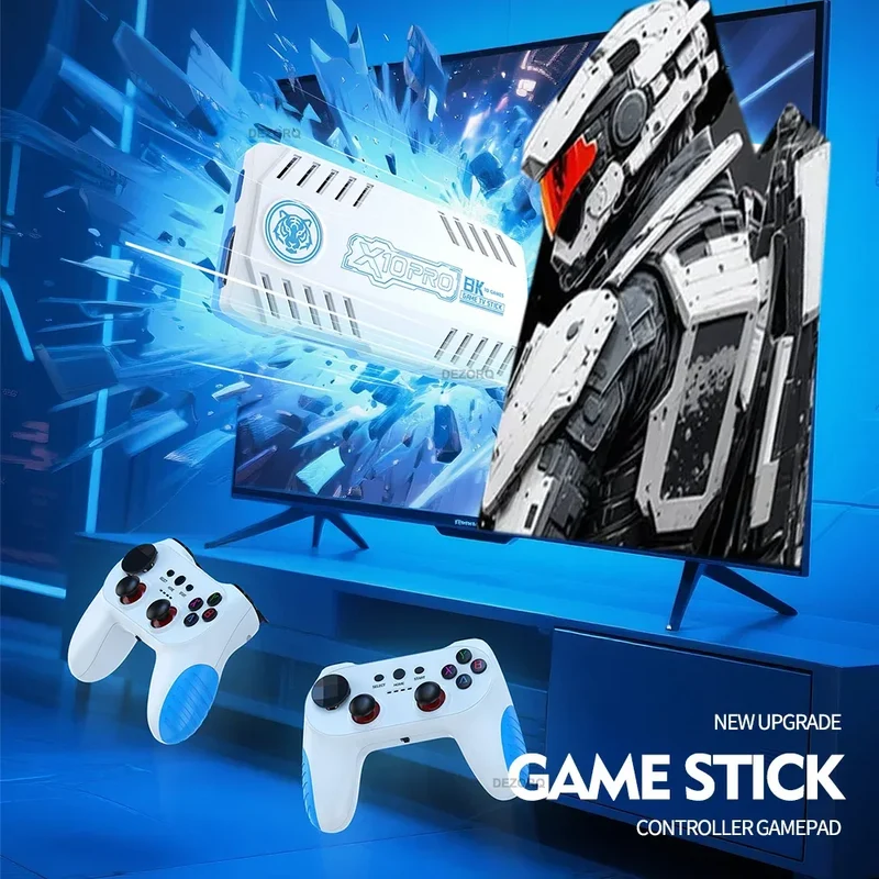 New TV Game Console 128G Built In 50000 Retro Games 50 Emulators Videojuegos Consola Dual Wireless Gamepad X10 Pro Game Stick 4K