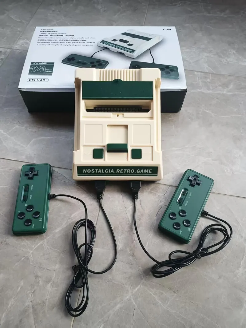 2025 8bit FH006 Retro AV output TV Video Game Console for FC/Dendy Games with 2pcs 1.5M Gamepads Built-in 121 Games