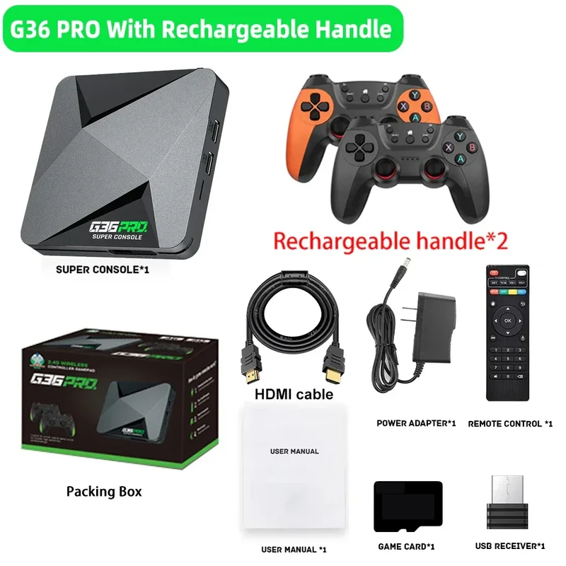 Super Console G36 Pro ultra128G Retro Video Game Console with 60000+ Games for MAME/PS1/PSP/DC Retro Kid Gift Game Console 4K HD