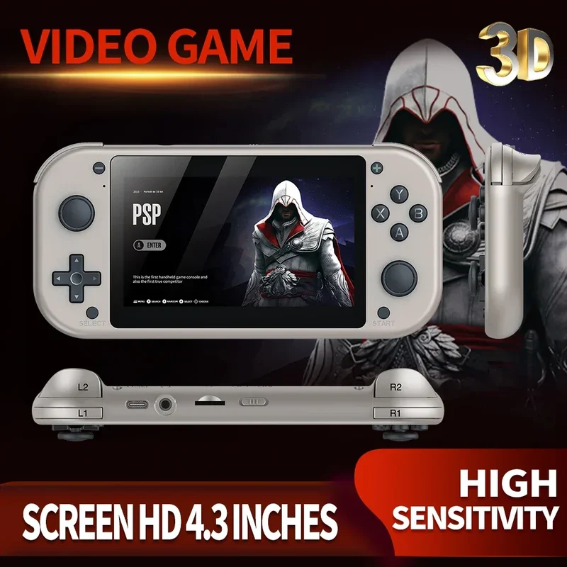 M17 Portable Video Game Console Retro Linux Open Source System 4.3-inch IPS display Portable 64GB pocket video player